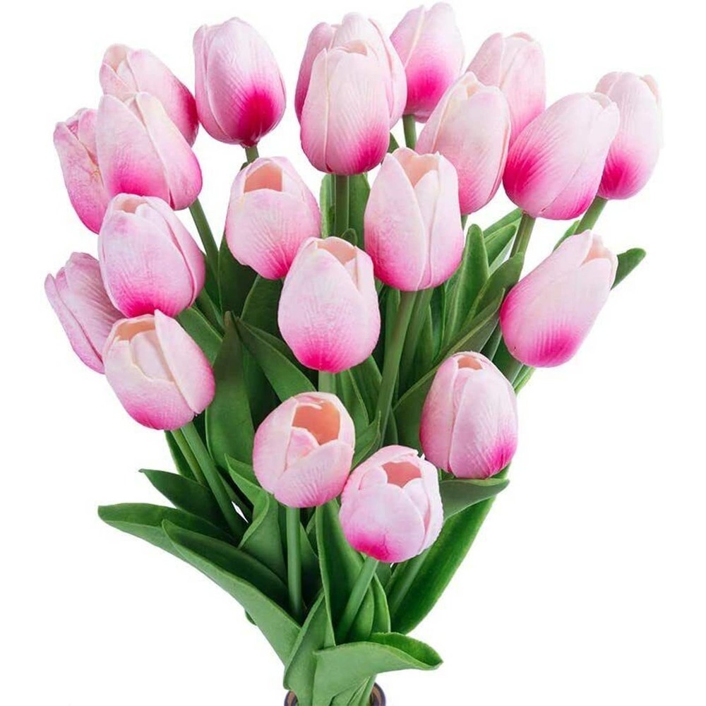 Artificial Tulips 22Pcs Latex Tulips Artificial Flowers Bouquet for Party Home